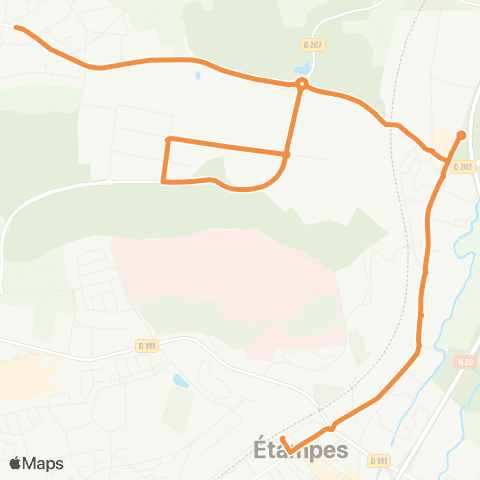 Île-de-France Mobilités Mairie <> Gare d'Étampes map