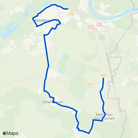 Île-de-France Mobilités Mairie <> Les Rochers map