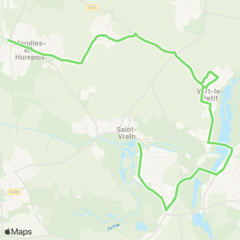 Île-de-France Mobilités Le Parc <> Gare de Marolles map