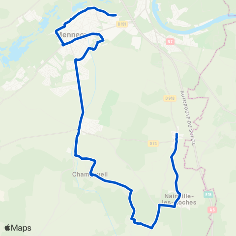 Île-de-France Mobilités Mairie <> Les Rochers map