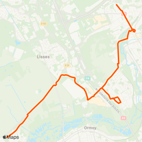 Île-de-France Mobilités Lycée <> Château map