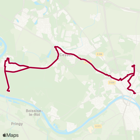 Île-de-France Mobilités La Chesnaie <> Nazareth map