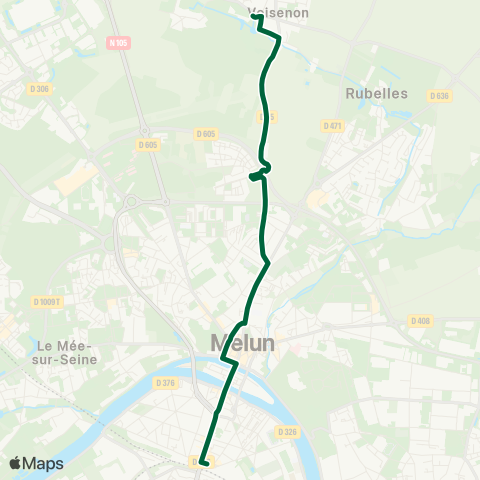 Île-de-France Mobilités Château du Jard <> Gare de Melun map