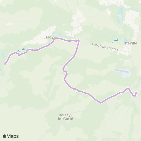 Île-de-France Mobilités Gare de la Ferté-Alais <> Moulin map