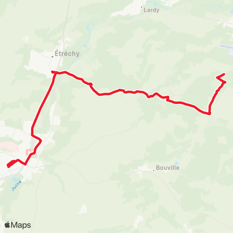Île-de-France Mobilités Lycée A. Denis <> Gare d'Etampes map