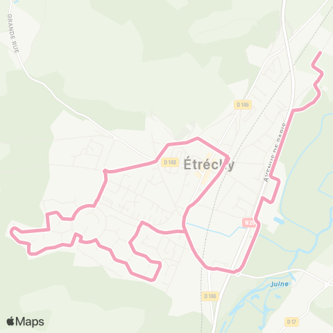 Île-de-France Mobilités Gare d'Etrechy <> Gare d'Etrechy map