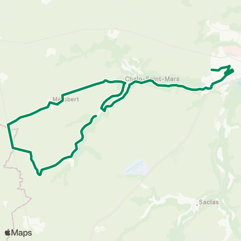 Île-de-France Mobilités Gare d'Étampes <> Château map
