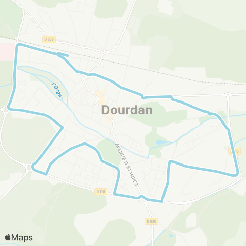 Île-de-France Mobilités Gare de Dourdan <> Gare de Dourdan map