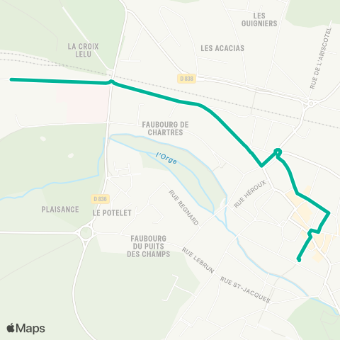 Île-de-France Mobilités Jubé de la Pérelle <> Champ de Courses map