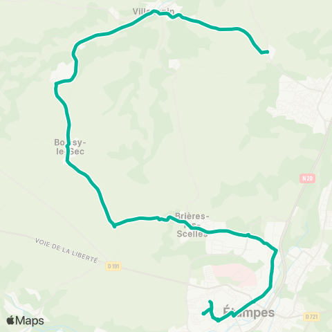 Île-de-France Mobilités Collège de Guinette <> Grande Rue map