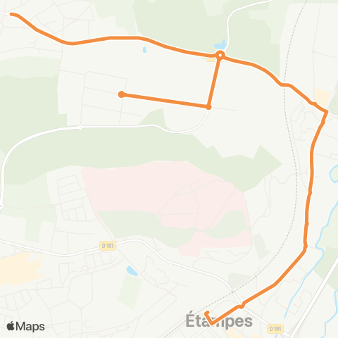 Île-de-France Mobilités Mairie <> Gare d'Étampes map