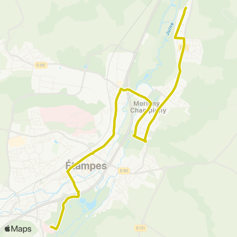 Île-de-France Mobilités Hôpital <> Ferme de Champigny map