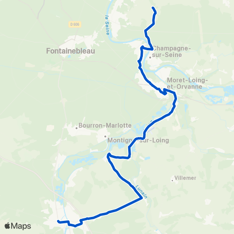 Île-de-France Mobilités Lycée Fontaineroux <> Gare Carnot map