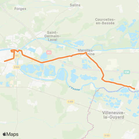 Île-de-France Mobilités Collège Pierre <> Place des Érables map