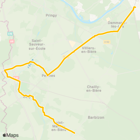 Île-de-France Mobilités Gare de Melun <> Longues Raies map