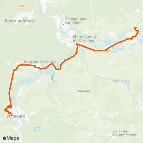 Île-de-France Mobilités André Malraux <> Gare Foljuif map