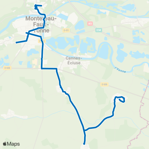 Île-de-France Mobilités Gare de Montereau Quai 1 <> Mairie map