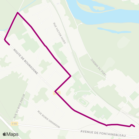 Île-de-France Mobilités Veneux Gare SNCF <> Route de Bourgogne map