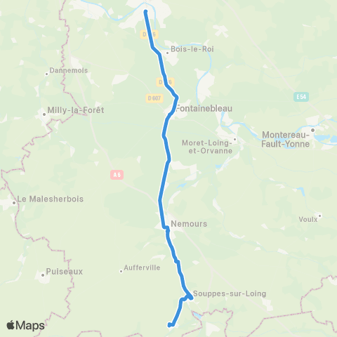 Île-de-France Mobilités Pl. de l'Ermitage-Melun <> Pl. Verdun map