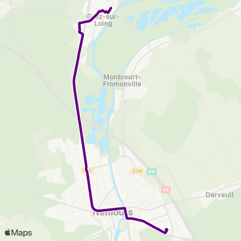 Île-de-France Mobilités Centre Grez <> Cité Scolaire map