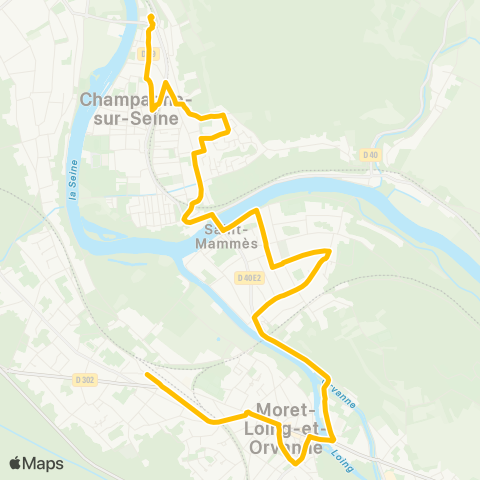 Île-de-France Mobilités Gare de Champagne-s/-Seine <> Veneux Gare SNCF map