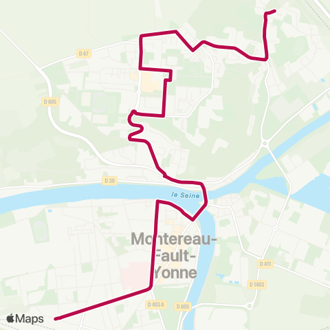 Île-de-France Mobilités Gare de Montereau Quai 9 <> Pajol map
