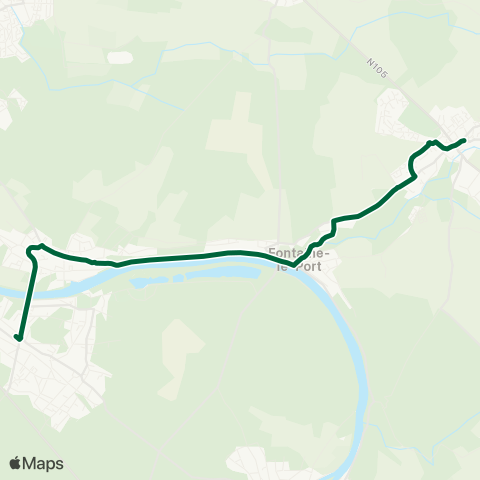Île-de-France Mobilités Gare de Bois le Roi <> Rue du Pas du Vau map
