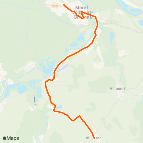 Île-de-France Mobilités Gare Morêt / Veneux-les-Sablons <> École Villemer map