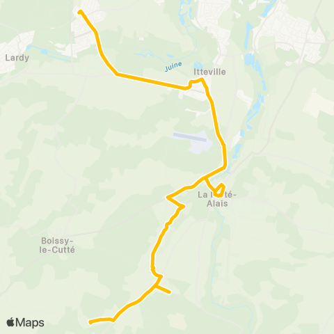Île-de-France Mobilités Orveau <> Gare de Bouray map