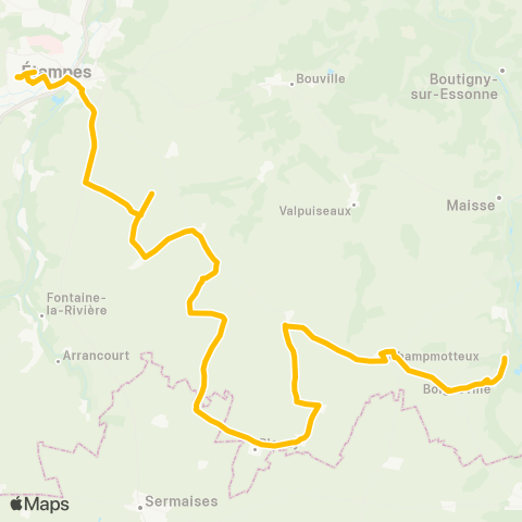 Île-de-France Mobilités Lycée Saint Hilaire <> Le Poty map
