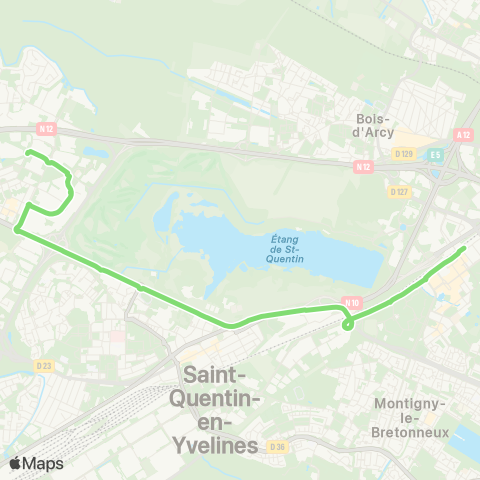 Île-de-France Mobilités Mail de l'Europe <> St-Quentin / Gare rout. des Prés / Dépose map