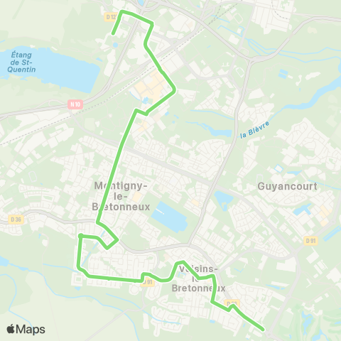 Île-de-France Mobilités Mérantais <> Pas du Lac map