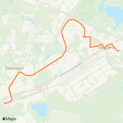 Île-de-France Mobilités La Verrière Gare / Quai e <> Trappes Gare map