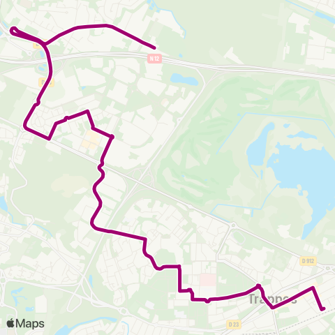 Île-de-France Mobilités La Mare aux Saules <> Trappes Gare map