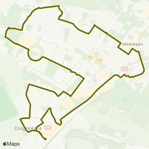 Île-de-France Mobilités La Verrière Gare / Quai B <> La Verrière Gare / Quai B map