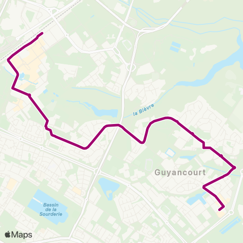 Île-de-France Mobilités Villaroy <> St-Quentin / Gare rout. des Prés / Dépose map