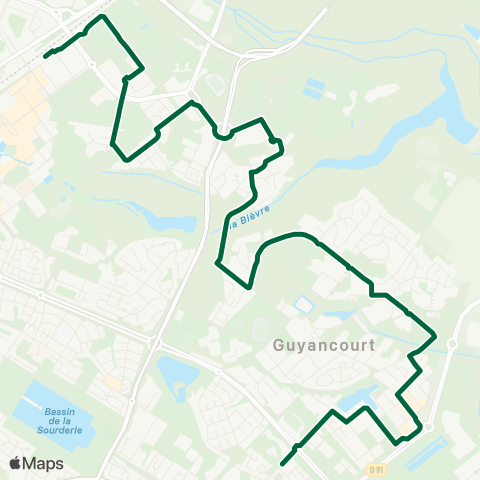 Île-de-France Mobilités E. Viollet-le-Duc <> St-Quentin / Gare rout. des Prés / Dépose map