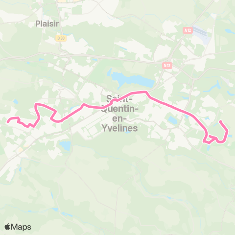 Île-de-France Mobilités Grand'Mare <> Technocentre / Trou Berger map