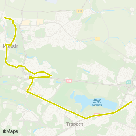 Île-de-France Mobilités Gare de Plaisir Grignon / Quai 2 <> St-Quentin / Gare rout. Paul Delouvrier map