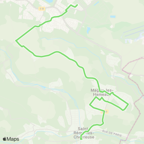 Île-de-France Mobilités E. Viollet-le-Duc <> Gare de St-Rémy-les-Chevreuse map