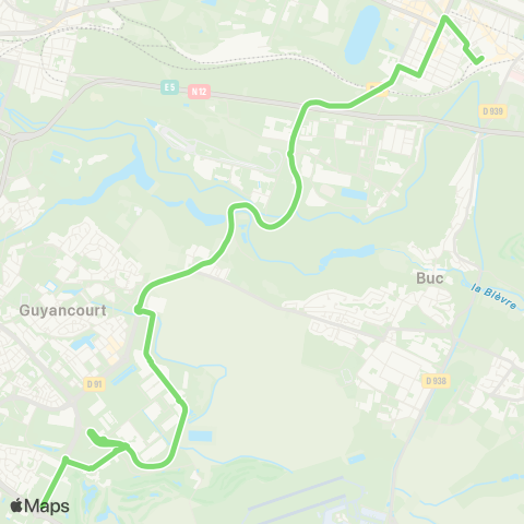 Île-de-France Mobilités Gare rout. de Versailles Chantiers / Quai H <> Mérantais map
