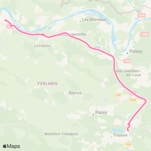 Île-de-France Mobilités Gare rout. de Mantes-la-Ville / Quai 25 <> St-Quentin / Gare rout. des Prés / Dépose map