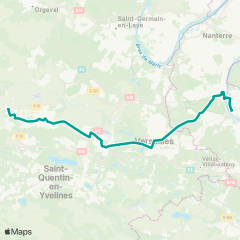 Île-de-France Mobilités Métro Pont de Sèvres <> Gare de Plaisir Grignon / Quai 1 map