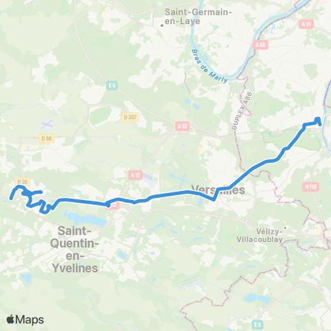 Île-de-France Mobilités ZI les Gâtines <> Parc de Saint-Cloud map