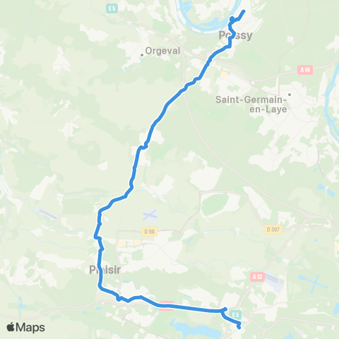 Île-de-France Mobilités Gare rout. N. (A3) <> St-Quentin / Gare rout. Paul Delouvrier map