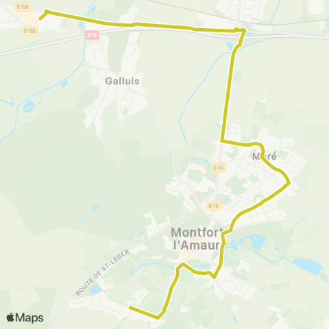 Île-de-France Mobilités Gare de Montfort l'Amaury / Méré <> Bois Renoult map