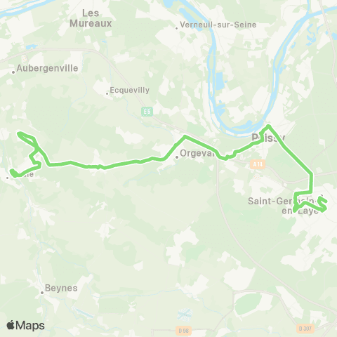 Île-de-France Mobilités Gare de Poissy Sud <> Gare de Maule map