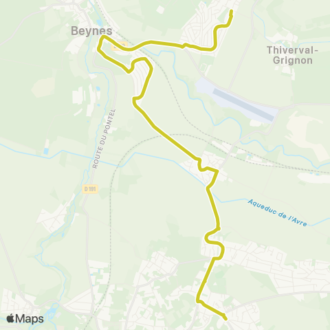 Île-de-France Mobilités Collège François Rabelais <> Pl. de la Gare / Villiers / Neauphle / Pontchartrain map
