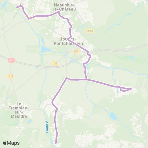 Île-de-France Mobilités Lycée Violet le Duc <> Collège François Rabelais map