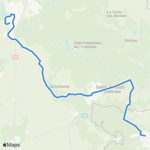 Île-de-France Mobilités Gare de Dourdan <> Gare de Rambouillet / Prairie map